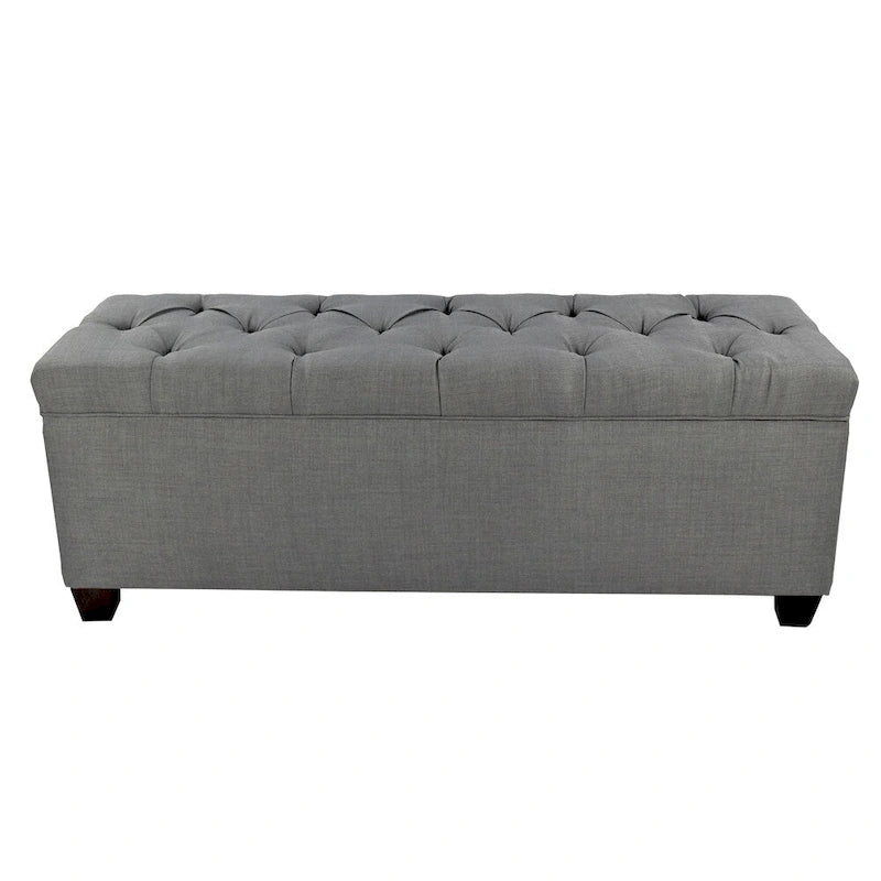 Banco de Almacenamiento Elevable con Tapa Acolchada de Capitón y Compartimentos Duales — Almacenamiento de Zapatos y Ropa Blanca, 134 cm de Ancho