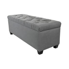 Banco de Almacenamiento Elevable con Tapa Acolchada de Capitón y Compartimentos Duales — Almacenamiento de Zapatos y Ropa Blanca, 134 cm de Ancho
