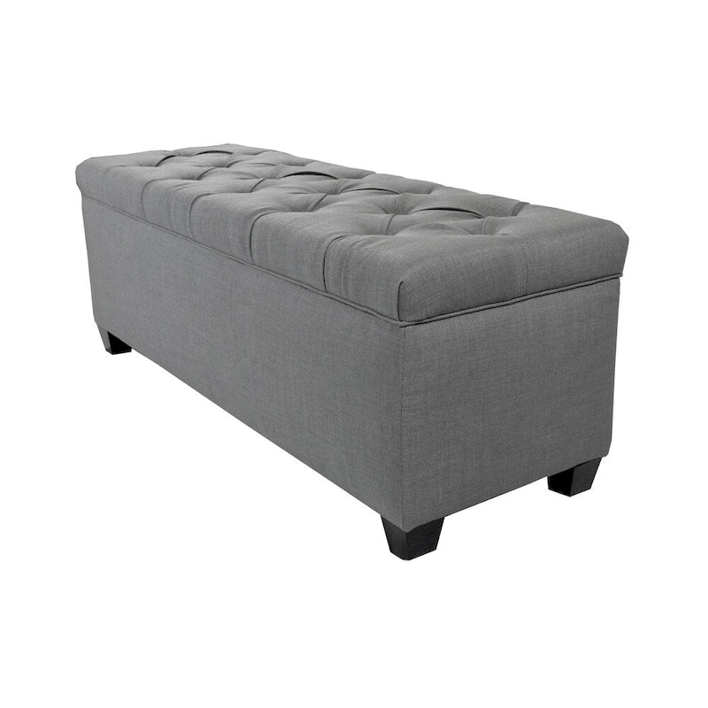 Banco de Almacenamiento Elevable con Tapa Acolchada de Capitón y Compartimentos Duales — Almacenamiento de Zapatos y Ropa Blanca, 134 cm de Ancho