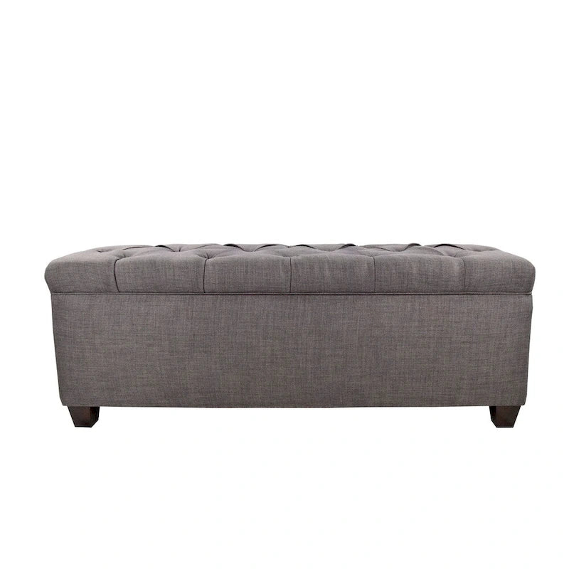 Banco de Almacenamiento Elevable con Tapa Acolchada de Capitón y Compartimentos Duales — Almacenamiento de Zapatos y Ropa Blanca, 134 cm de Ancho