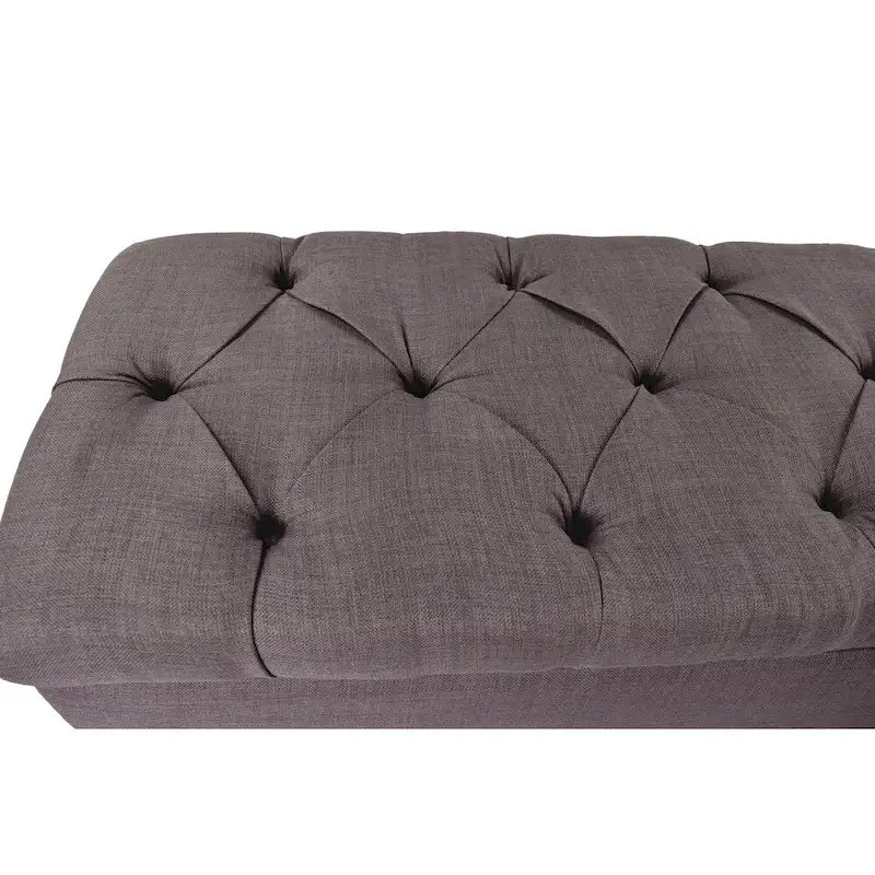 Banco de Almacenamiento Elevable con Tapa Acolchada de Capitón y Compartimentos Duales — Almacenamiento de Zapatos y Ropa Blanca, 134 cm de Ancho