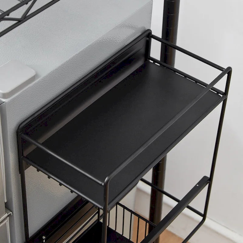 Estante deslizante magnético para frigorífico — Organizador de almacenamiento lateral para nevera, Negro