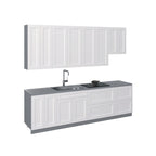 Mueble bajo de cocina blanco mate — 2,90 m de ancho (114"x24")