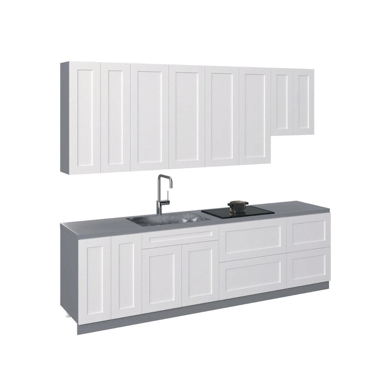 Meuble bas de cuisine blanc mat — 2,90 m de large (114"x24")