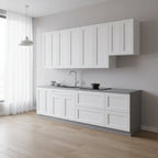 Kitchen Contemporary Collection White Matte Color Base Size 9.5Ft Wide - 114x24