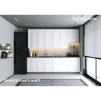 Mueble bajo de cocina blanco mate — 2,90 m de ancho (114"x24")