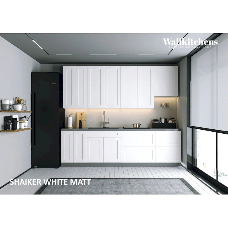 Meuble bas de cuisine blanc mat — 2,90 m de large (114"x24")