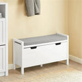 Banco de almacenamiento con puerta abatible y cojín acolchado - 11.8D x 35.8W x 19.7H