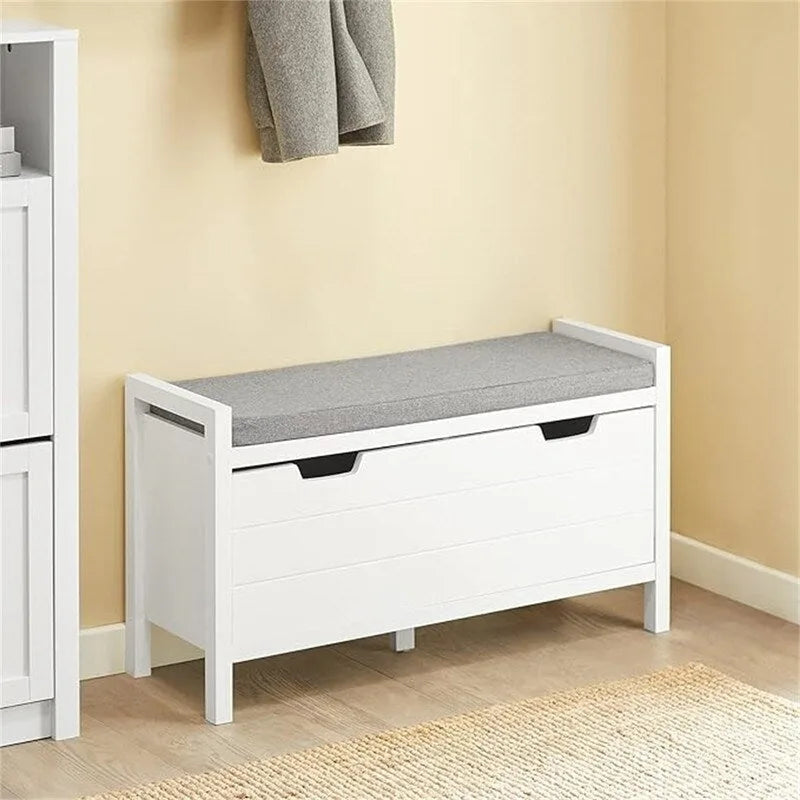 Banco de almacenamiento con puerta abatible y cojín acolchado - 11.8D x 35.8W x 19.7H