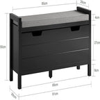 Banco de almacenamiento con puerta abatible y cojín acolchado - 11.8D x 35.8W x 19.7H