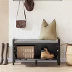 Banco de almacenamiento con puerta abatible y cojín acolchado - 11.8D x 35.8W x 19.7H