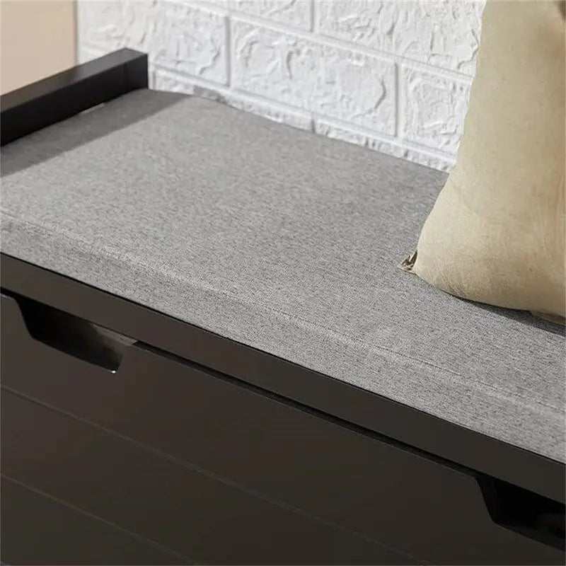 Banco de almacenamiento con puerta abatible y cojín acolchado - 11.8D x 35.8W x 19.7H
