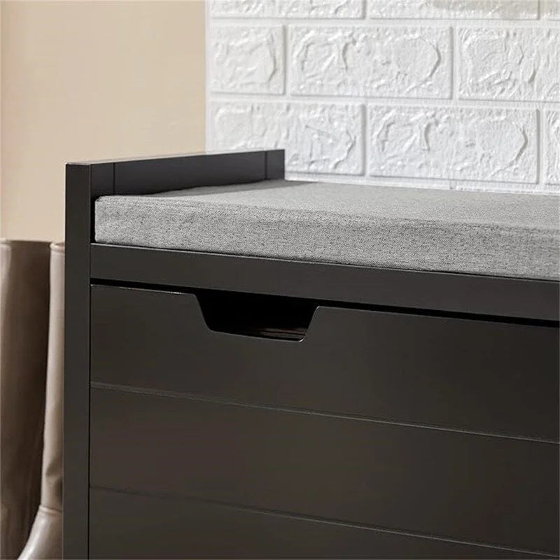 Banco de almacenamiento con puerta abatible y cojín acolchado - 11.8D x 35.8W x 19.7H