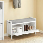 Banco de almacenamiento con puerta abatible y cojín acolchado - 11.8D x 35.8W x 19.7H