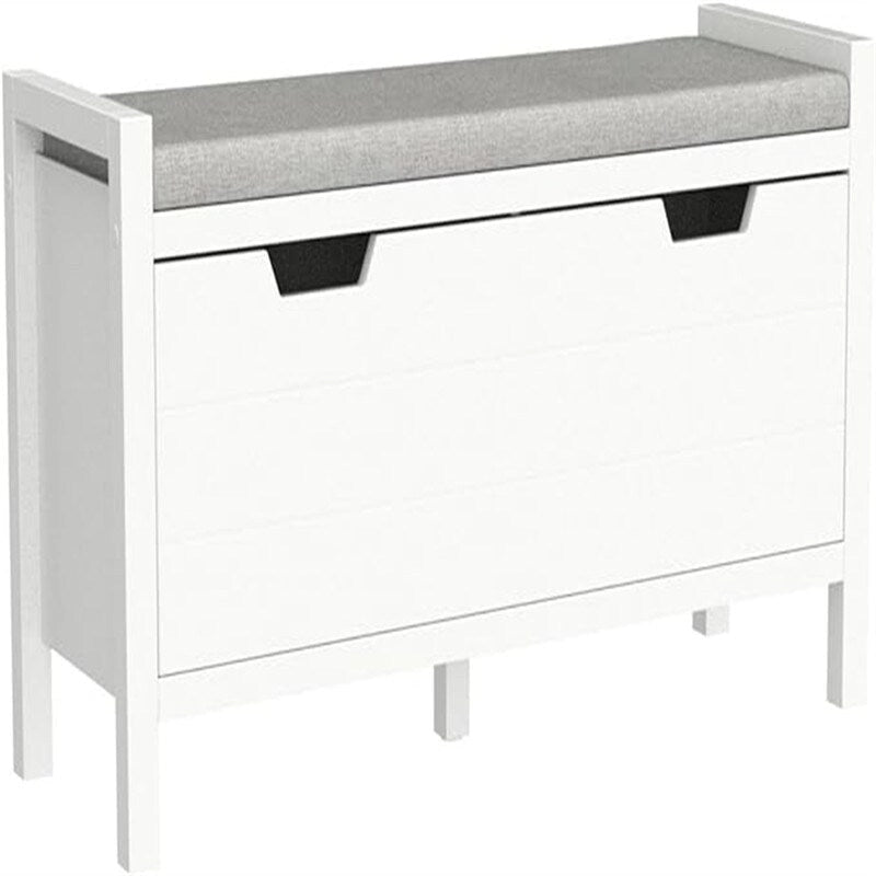 Banco de almacenamiento con puerta abatible y cojín acolchado - 11.8D x 35.8W x 19.7H