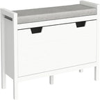 Banco de almacenamiento con puerta abatible y cojín acolchado - 11.8D x 35.8W x 19.7H