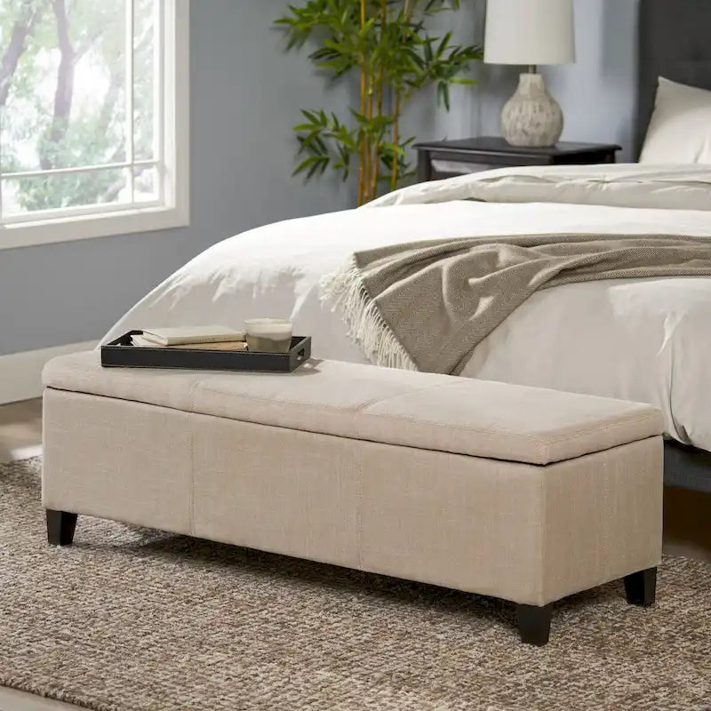 Banc de rangement capitonné pour chambre à coucher, salon, entrée