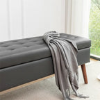 Banco de almacenamiento para el pie de cama y el final de la cama — Asiento tapizado con almacenamiento oculto