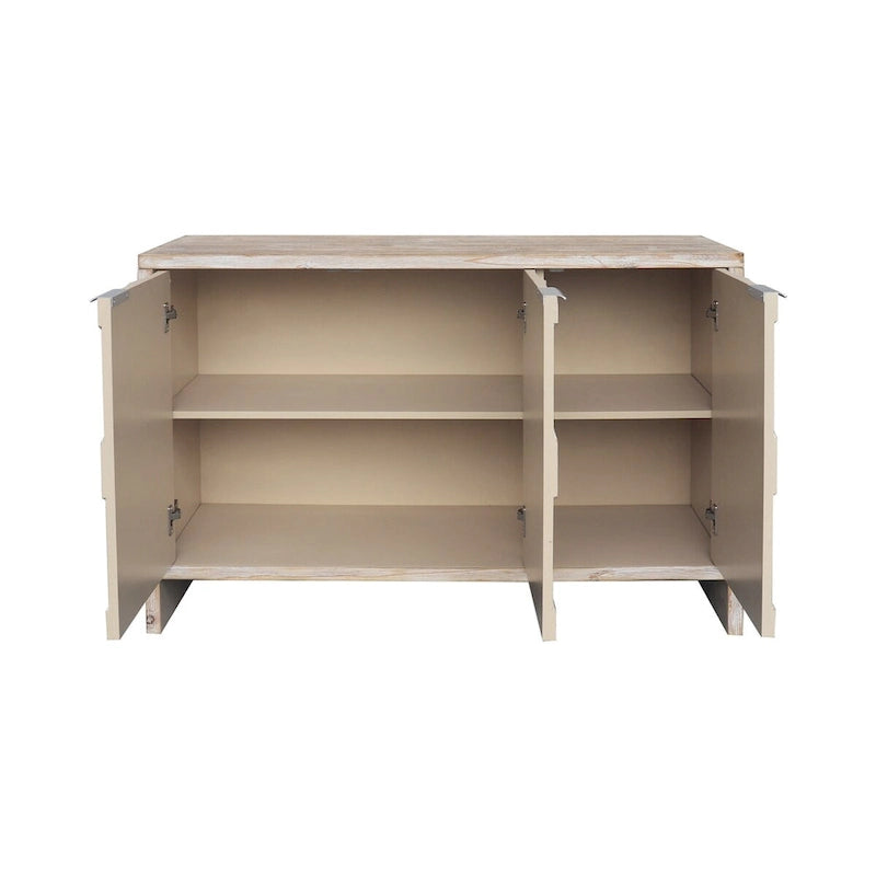 Buffet de rangement en bois à 3 portes de style ferme