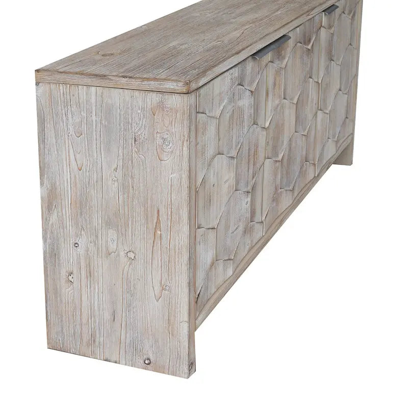 Aparador con almacenamiento de madera estilo rústico de 3 puertas