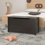 Caja de almacenamiento de juguetes de madera para niños con tapa de bisagra de seguridad para mayores de 3 años