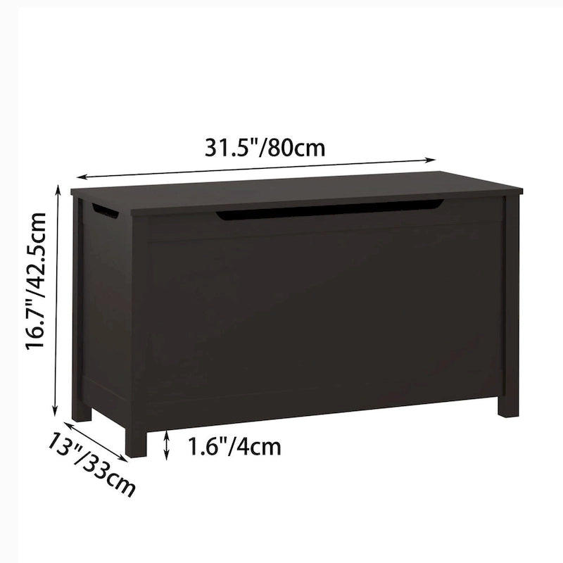 Caja de almacenamiento de juguetes de madera para niños con tapa de bisagra de seguridad para mayores de 3 años