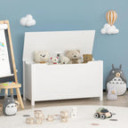 Caja de almacenamiento de juguetes de madera para niños con tapa de bisagra de seguridad para mayores de 3 años