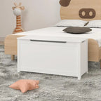 Caja de almacenamiento de juguetes de madera para niños con tapa de bisagra de seguridad para mayores de 3 años