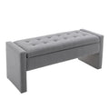 Banco de almacenamiento con tapa abatible de tela de bucle - 122 cm de ancho, 120 kg de capacidad, para dormitorio y recibidor