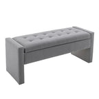 Banco de almacenamiento con tapa abatible de tela de bucle - 122 cm de ancho, 120 kg de capacidad, para dormitorio y recibidor