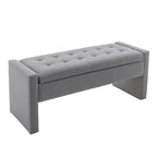 Banco de almacenamiento con tapa abatible de tela de bucle - 122 cm de ancho, 120 kg de capacidad, para dormitorio y recibidor