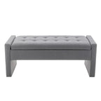 Banco de almacenamiento con tapa abatible de tela de bucle - 122 cm de ancho, 120 kg de capacidad, para dormitorio y recibidor