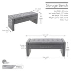 Banco de almacenamiento con tapa abatible de tela de bucle - 122 cm de ancho, 120 kg de capacidad, para dormitorio y recibidor