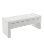 Banco de almacenamiento con tapa abatible de tela de bucle - 122 cm de ancho, 120 kg de capacidad, para dormitorio y recibidor