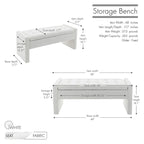 Banco de almacenamiento con tapa abatible de tela de bucle - 122 cm de ancho, 120 kg de capacidad, para dormitorio y recibidor