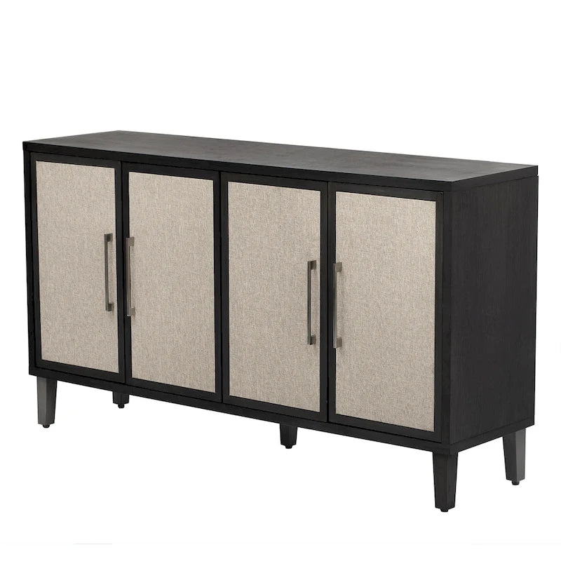 Mueble de estilo Lujo Ligero con cuatro puertas de lino, adecuado para sala de estar, estudio, entrada