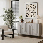 Aparador bufé moderno de madera lacada con 4 puertas