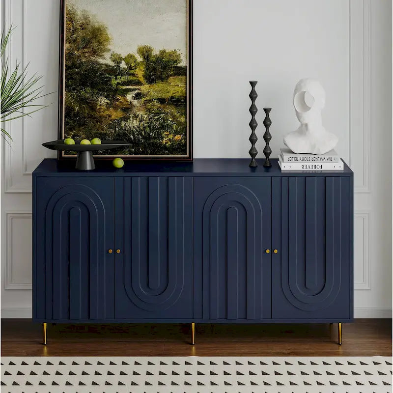 Aparador bufé moderno de madera lacada con 4 puertas