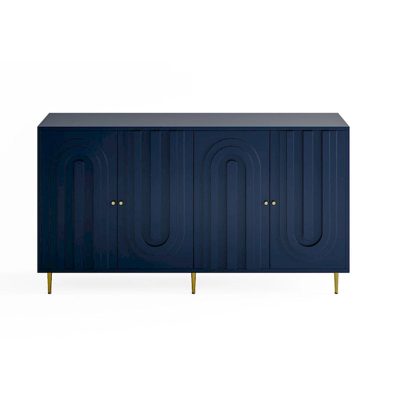 Aparador bufé moderno de madera lacada con 4 puertas