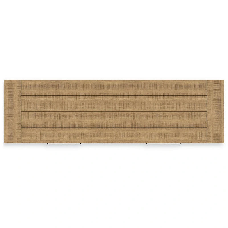 Aparador de comedor rústico marrón con armario de 4 puertas y 2 cajones — 65.88"An. x 19"Prof. x 36.13"Al.
