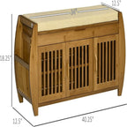 Banco zapatero con armarios de almacenaje - 12.5D x 40.25W x 18.25H