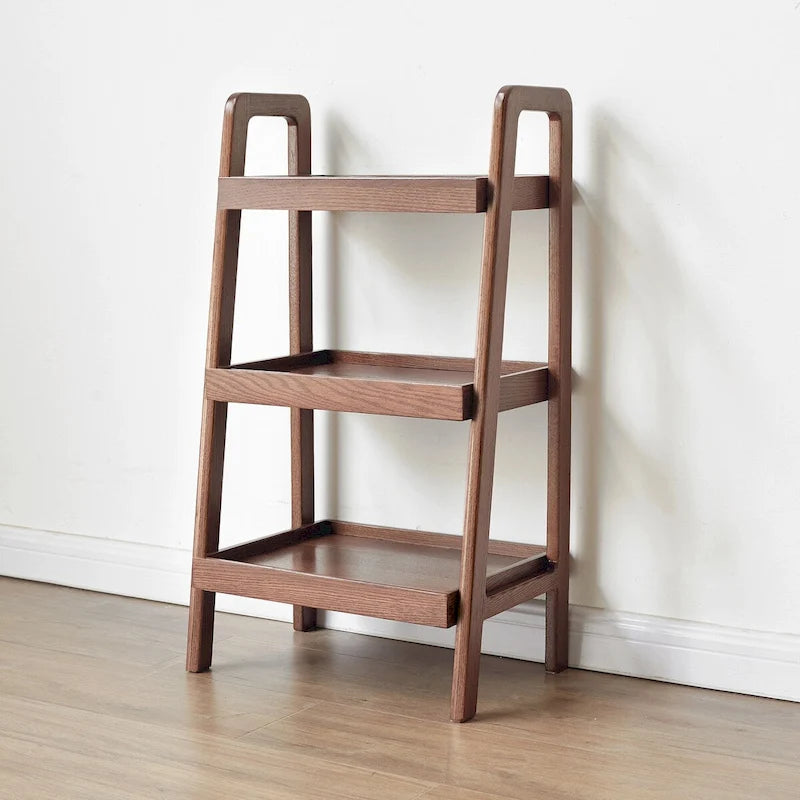 Meuble à chaussures 3 niveaux et banc de rangement en bois de hêtre pour entrée — Finition noyer