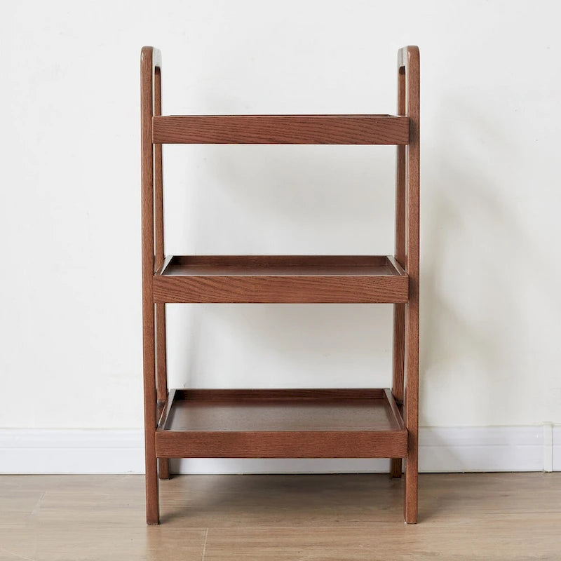 Meuble à chaussures 3 niveaux et banc de rangement en bois de hêtre pour entrée — Finition noyer