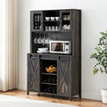 Vitrina para vinos estilo rústico de 42.5 pulgadas con puerta corrediza de granero - 15.7D x 42.5W x 69.6H