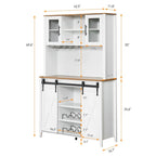 Vitrina para vinos estilo rústico de 42.5 pulgadas con puerta corrediza de granero - 15.7D x 42.5W x 69.6H
