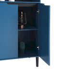 Mueble alto expositor con 2 puertas de cristal y 2 puertas, despensa de cocina alta con tiradores dorados
