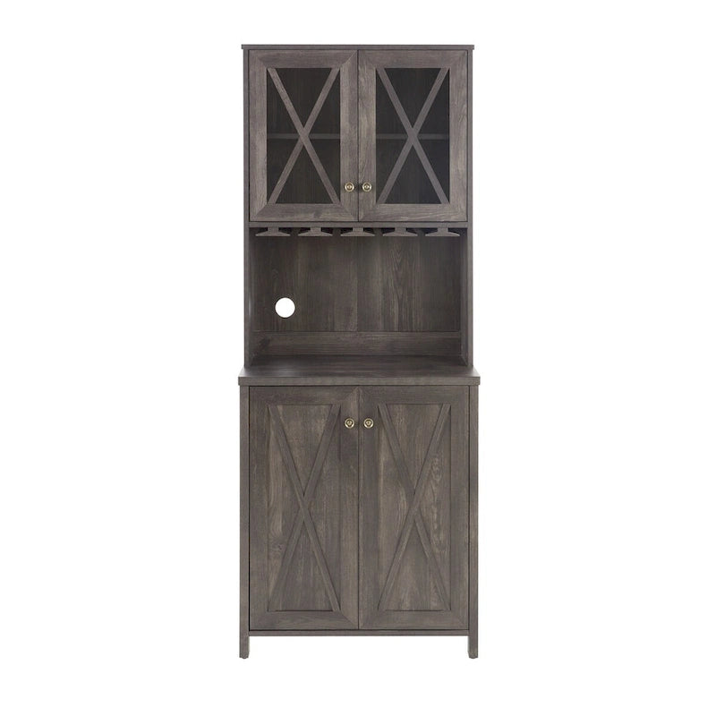 Meuble de bar pour l'alcool et les verres, Meuble de cuisine avec casier à vin