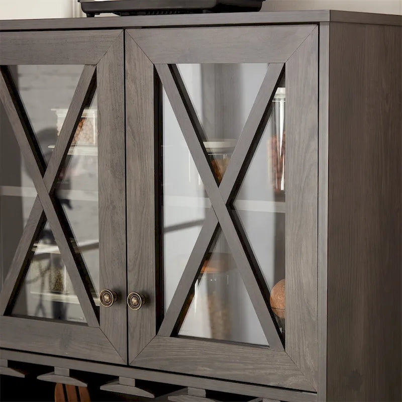 Mueble bar para licores y copas, armario de cocina con botellero