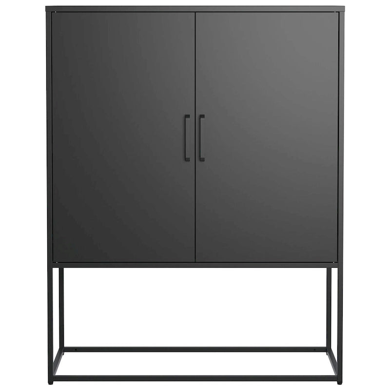 Meuble de rangement en acier avec étagères réglables, Armoire d'appoint autoportante avec portes magnétiques, Buffet robuste