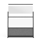 Sistema de pared divisoria modular — Marco negro, pared inicial de 70x70, paneles anchos